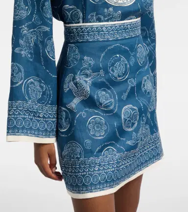 ALÉMAIS Alémais Lucky printed linen miniskirt | Thumbnail 4