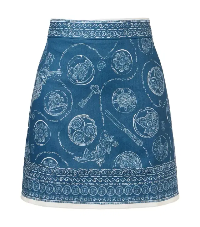 Alemais Alémais Lucky printed linen miniskirt