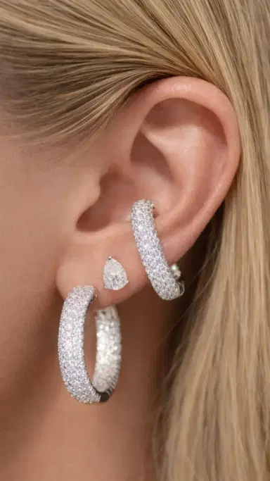 Wish Fine Jewelry 2.09ct Diamond 18K Gold Pear Stud Earrings | Thumbnail 3 Wish Fine Jewelry 2.09ct Diamond 18K Gold Pear Stud Earrings | Thumbnail 3
