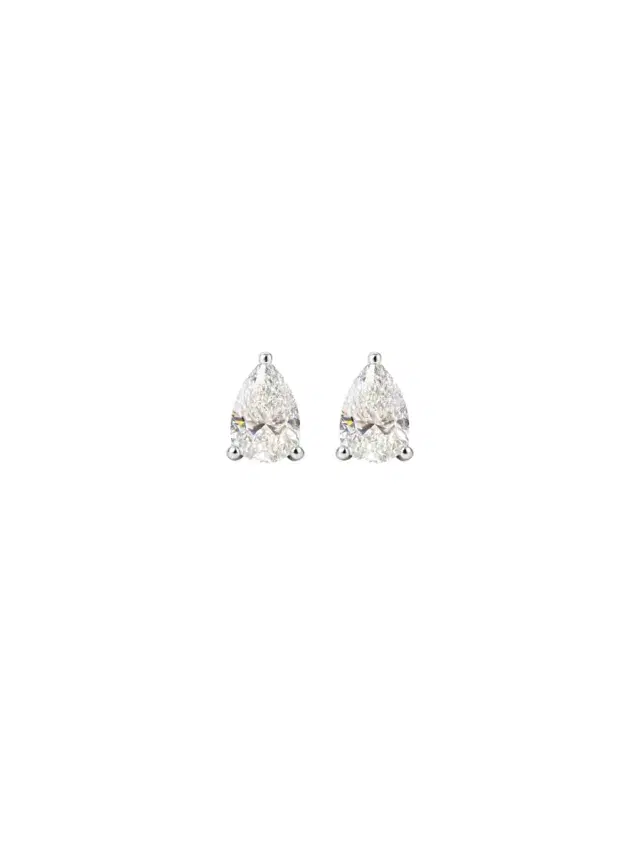 2.09ct Diamond 18K Gold Pear Stud Earrings