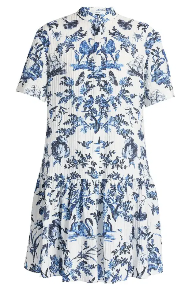 Crinkled Mini Shirt Dress