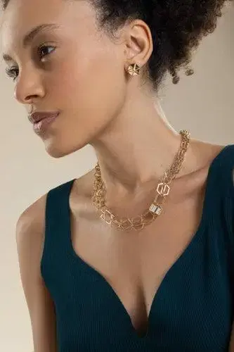 CADAR Diamond B Home Graduated Link Necklace | Thumbnail 4