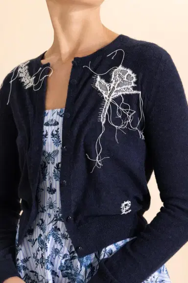 Erdem Fine Fitted Cardigan | Thumbnail 3 Erdem Fine Fitted Cardigan | Thumbnail 3