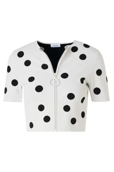 Akris punto Short Sleeve Crop Cardigan | Thumbnail 1 Akris punto Short Sleeve Crop Cardigan | Thumbnail 1