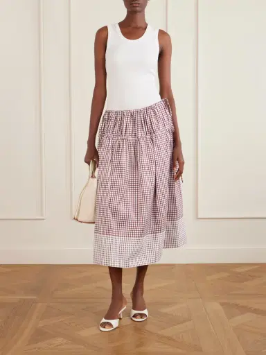LIBEROWE Eve Tiered Checked Cotton Midi Skirt | Thumbnail 2 LIBEROWE Eve Tiered Checked Cotton Midi Skirt | Thumbnail 2