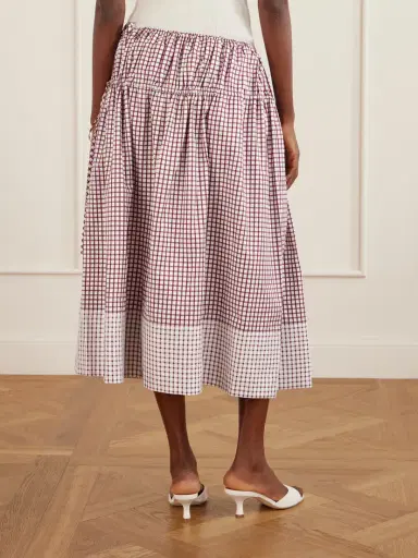 LIBEROWE Eve Tiered Checked Cotton Midi Skirt | Thumbnail 3 LIBEROWE Eve Tiered Checked Cotton Midi Skirt | Thumbnail 3