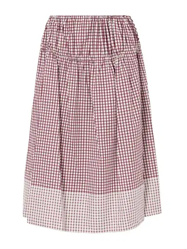 LIBEROWE Eve Tiered Checked Cotton Midi Skirt | Thumbnail 1 LIBEROWE Eve Tiered Checked Cotton Midi Skirt | Thumbnail 1