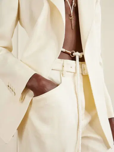 Gabriela Hearst Epona Belted Linen Blazer | Thumbnail 4