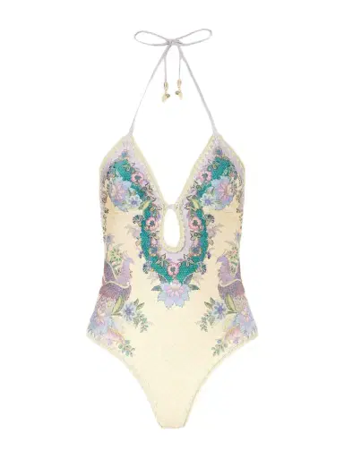 Zimmermann Indra Floral-print Crochet-trimmed Swimsuit | Thumbnail 1 Zimmermann Indra Floral-print Crochet-trimmed Swimsuit | Thumbnail 1