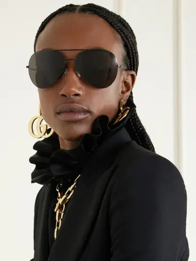 Gucci Eyewear Pilot Aviator-style Metal Sunglasses | Thumbnail 2