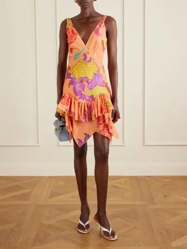 Donde Esteban Guava Flores Ruffled Printed Cotton-voile Mini Dress | Thumbnail 2