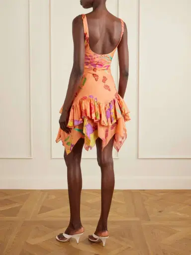 Donde Esteban Guava Flores Ruffled Printed Cotton-voile Mini Dress | Thumbnail 3