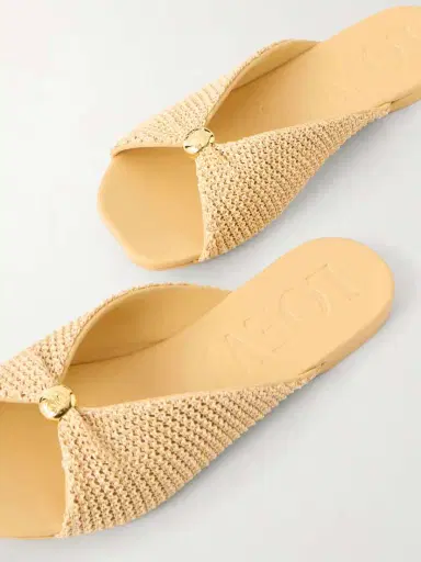 Loewe + Paula's Ibiza Pebble Raffia-effect Sandals Slides | Thumbnail 5
