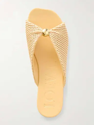 Loewe + Paula's Ibiza Pebble Raffia-effect Sandals Slides | Thumbnail 6