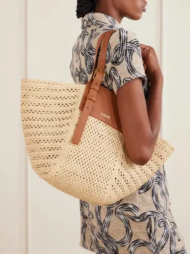 Loewe + Paula's Ibiza Hammock Cabas Leather-trimmed Raffia Tote | Thumbnail 2 Loewe + Paula's Ibiza Hammock Cabas Leather-trimmed Raffia Tote | Thumbnail 2