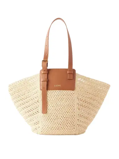 Loewe + Paula's Ibiza Hammock Cabas Leather-trimmed Raffia Tote | Thumbnail 1 Loewe + Paula's Ibiza Hammock Cabas Leather-trimmed Raffia Tote | Thumbnail 1