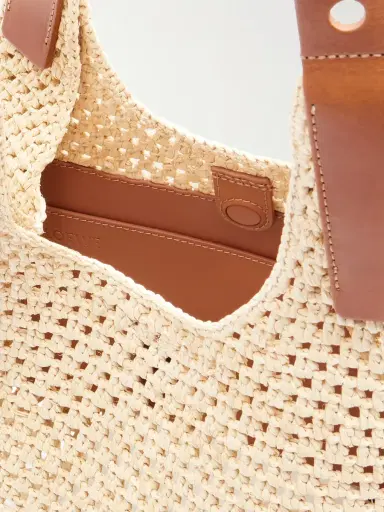 Loewe + Paula's Ibiza The Punch Hole Leather-trimmed Raffia Shoulder Bag | Thumbnail 12