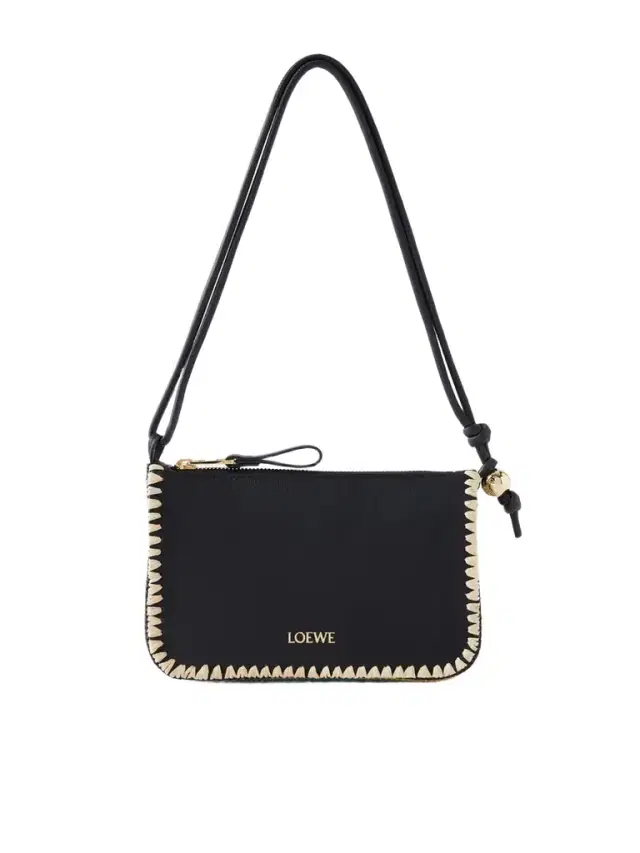 Loewe + Paula's Ibiza Rio Raffia-trimmed Leather Shoulder Bag