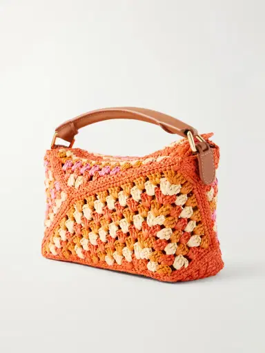Loewe + Paula's Ibiza Puzzle Edge Mini Leather-trimmed Crocheted Raffia Shoulder Bag | Thumbnail 4 Loewe + Paula's Ibiza Puzzle Edge Mini Leather-trimmed Crocheted Raffia Shoulder Bag | Thumbnail 4