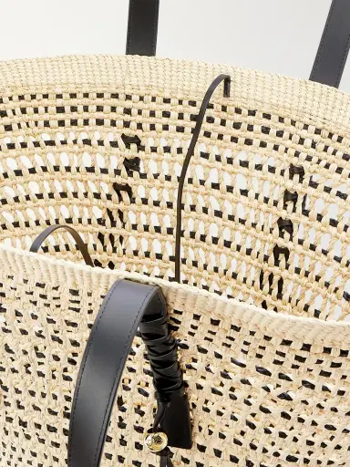 Loewe + Paula's Ibiza Leather-trimmed Iraca Tote | Thumbnail 12