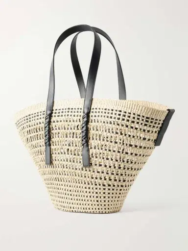 Loewe + Paula's Ibiza Leather-trimmed Iraca Tote | Thumbnail 4