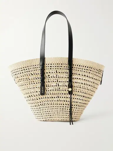 Loewe + Paula's Ibiza Leather-trimmed Iraca Tote | Thumbnail 7
