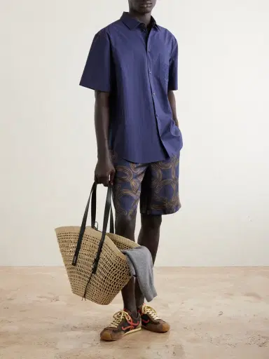 Loewe + Paula's Ibiza Leather-trimmed Iraca Tote | Thumbnail 9