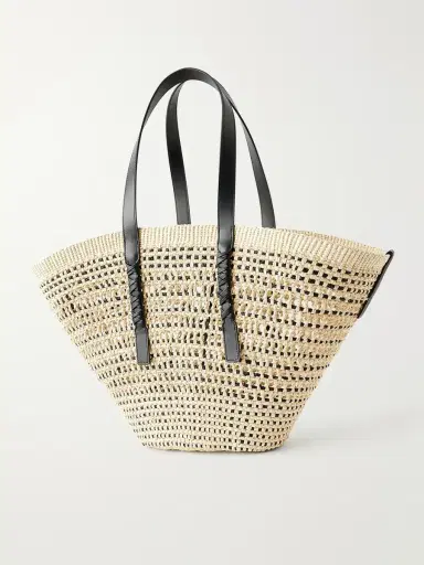 Loewe + Paula's Ibiza Leather-trimmed Iraca Tote | Thumbnail 10