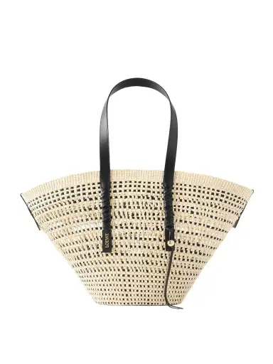 Loewe + Paula's Ibiza Leather-trimmed Iraca Tote | Thumbnail 1