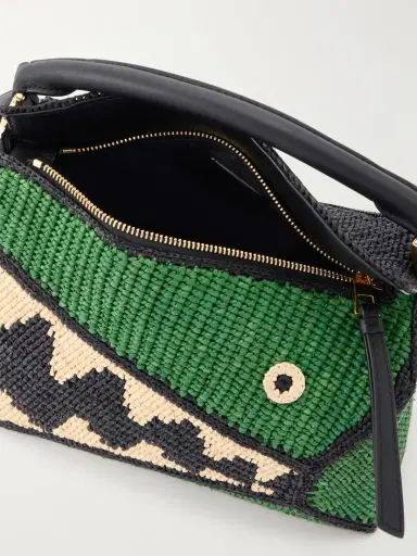 Loewe + Paula's Ibiza Puzzle Edge Crocodile Leather-trimmed Raffia Shoulder Bag | Thumbnail 6 Loewe + Paula's Ibiza Puzzle Edge Crocodile Leather-trimmed Raffia Shoulder Bag | Thumbnail 6