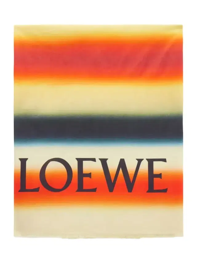 Loewe + Paula's Ibiza Fringed Striped Cotton-voile Scarf