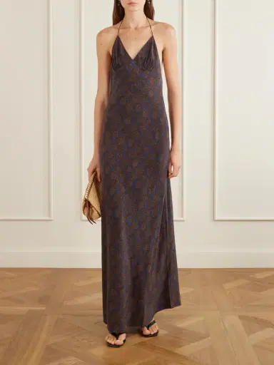 Matteau Open-back Printed Silk-crepe De Chine Halterneck Maxi Dress | Thumbnail 2