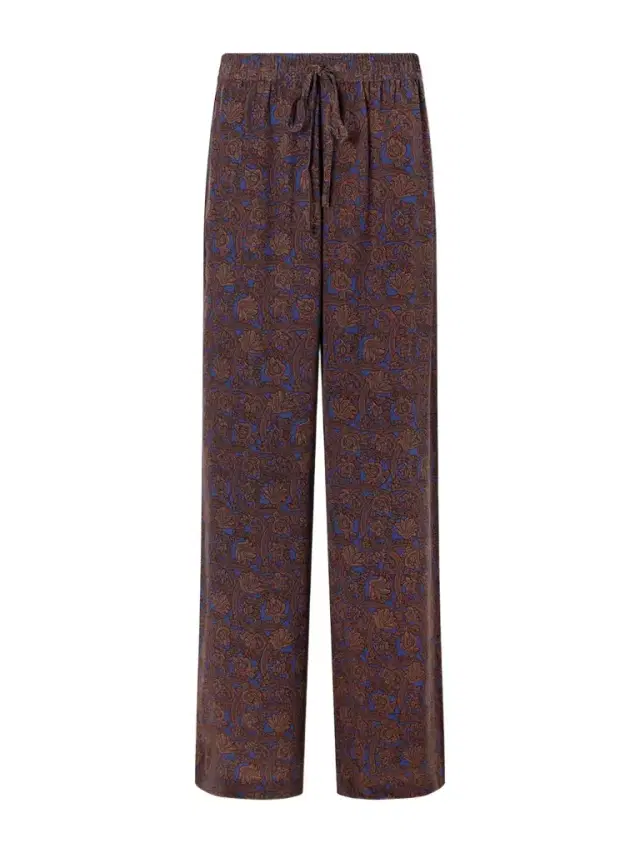 Printed Silk-crepe De Chine Straight-leg Pants