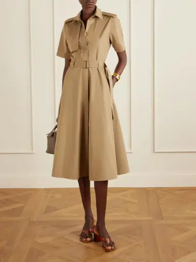 Burberry Tanya Belted Cotton-gabardine Midi Dress | Thumbnail 2