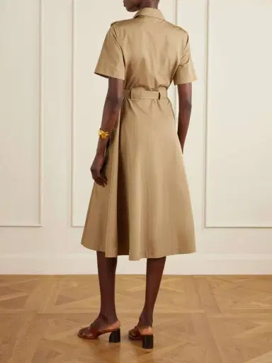 Burberry Tanya Belted Cotton-gabardine Midi Dress | Thumbnail 3