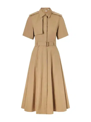 Burberry Tanya Belted Cotton-gabardine Midi Dress | Thumbnail 1