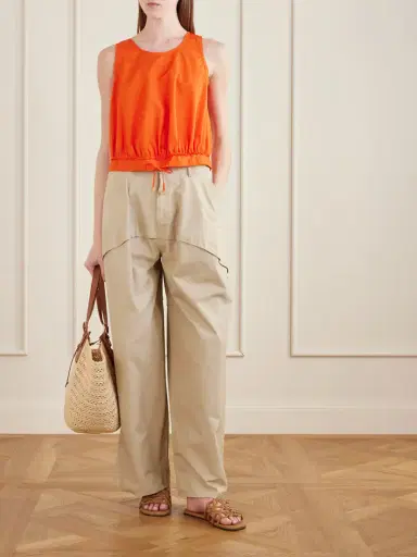 Loewe + Paula's Ibiza Anagram Appliquéd Cotton-popeline Top | Thumbnail 2