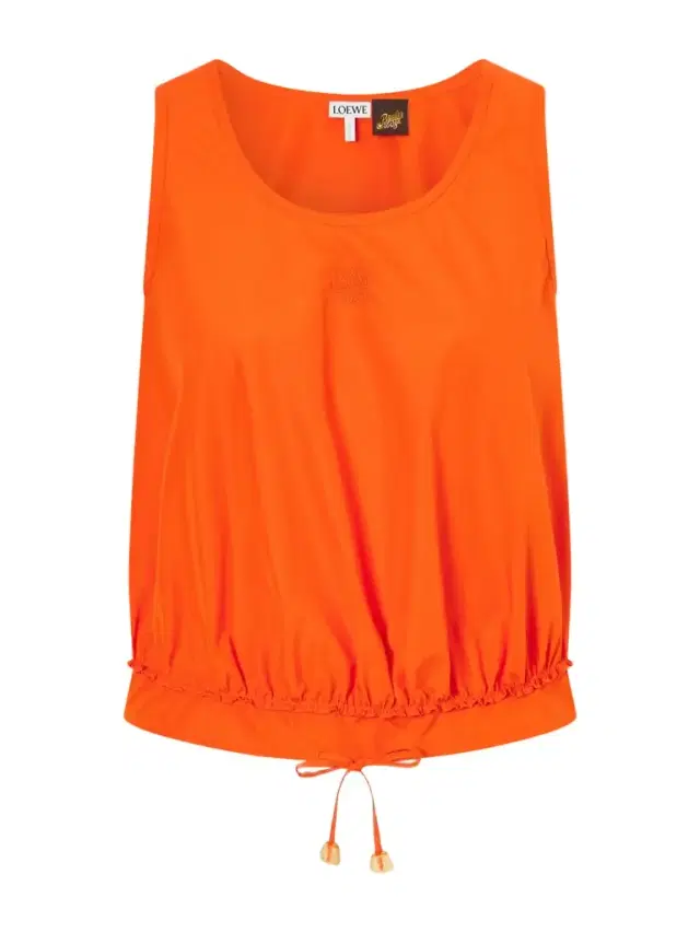 + Paula's Ibiza Anagram Appliquéd Cotton-popeline Top