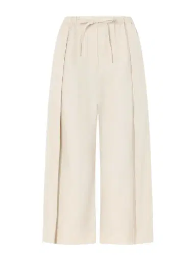 Loewe + Paula’s Ibiza Pleated Cropped Cotton Wide-leg Pants | Thumbnail 1