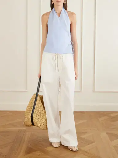 St. Agni Organic Cotton-poplin Wrap Top | Thumbnail 2