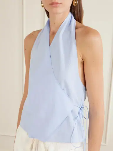 St. Agni Organic Cotton-poplin Wrap Top | Thumbnail 4