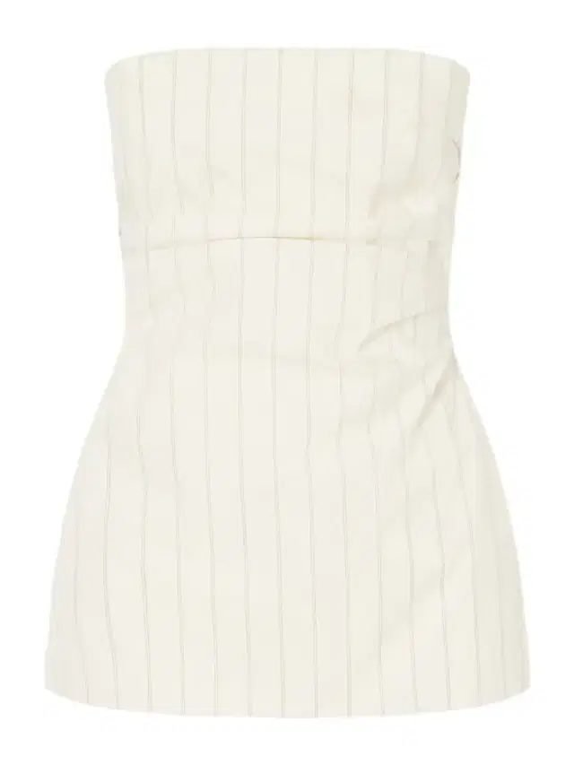 Strapless Pinstriped Cotton-blend Poplin Top