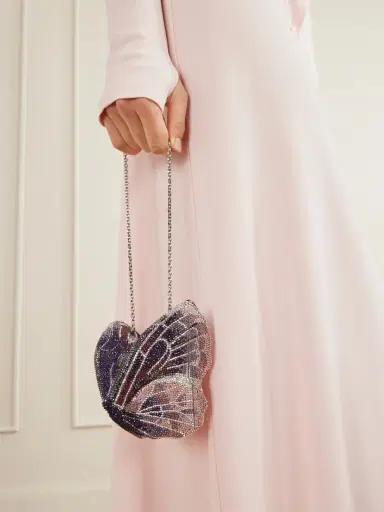 Judith Leiber Couture Butterfly Crystal-embellished Silver-tone Clutch | Thumbnail 2