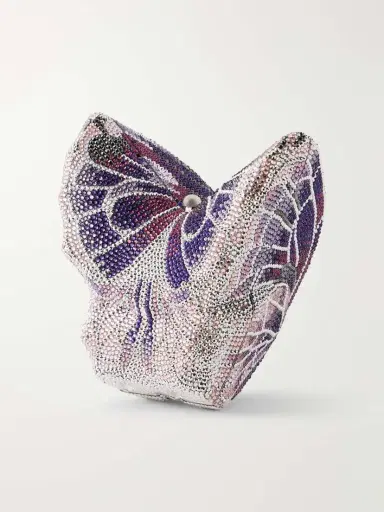 Judith Leiber Couture Butterfly Crystal-embellished Silver-tone Clutch | Thumbnail 4