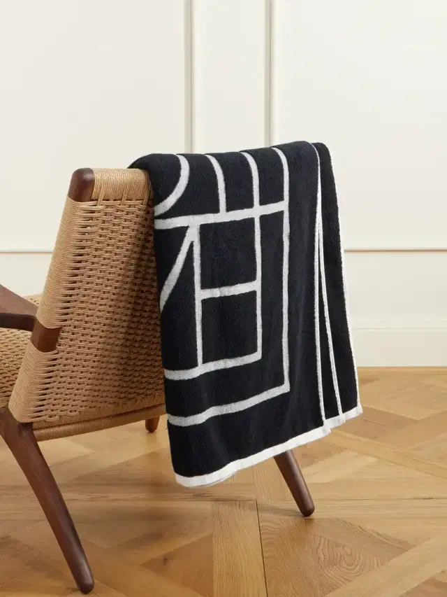 TOTEME Monogram Jacquard Cotton-terry Beach Towel