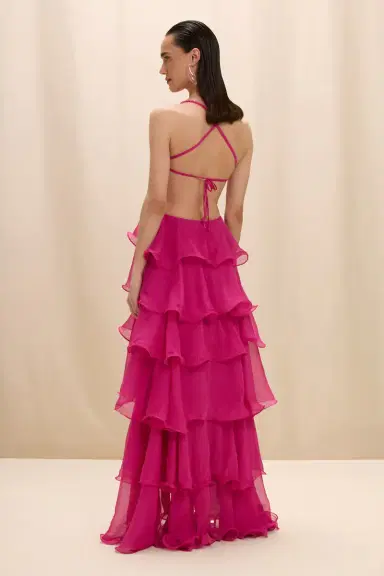 PatBo CHIFFON CARMEN LOTUS MAXI DRESS | Thumbnail 4 PatBo CHIFFON CARMEN LOTUS MAXI DRESS | Thumbnail 4