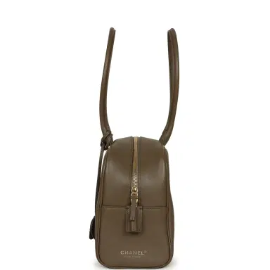 Chanel Chanel Large "Perfect Bowling" Bag Dark Khaki Calfskin Gold Hardware | Thumbnail 3 Chanel Chanel Large "Perfect Bowling" Bag Dark Khaki Calfskin Gold Hardware | Thumbnail 3