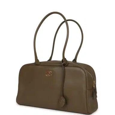 Chanel Chanel Large "Perfect Bowling" Bag Dark Khaki Calfskin Gold Hardware | Thumbnail 5 Chanel Chanel Large "Perfect Bowling" Bag Dark Khaki Calfskin Gold Hardware | Thumbnail 5