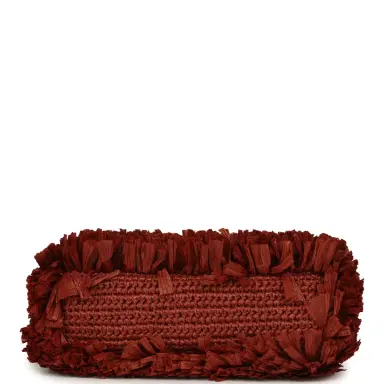 Chanel Chanel Small Fringe Kelly Dark Red Raffia Wood and Light Gold Hardware | Thumbnail 6 Chanel Chanel Small Fringe Kelly Dark Red Raffia Wood and Light Gold Hardware | Thumbnail 6