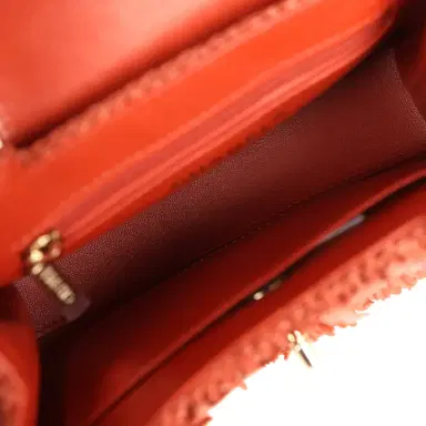 Chanel Chanel Small Fringe Kelly Dark Red Raffia Wood and Light Gold Hardware | Thumbnail 8 Chanel Chanel Small Fringe Kelly Dark Red Raffia Wood and Light Gold Hardware | Thumbnail 8